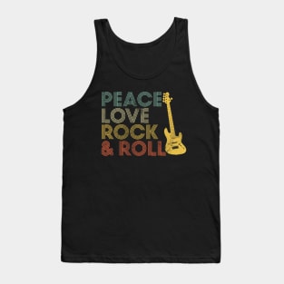 Peace Love Rock and Roll Vintage 70s Retro Music Tank Top